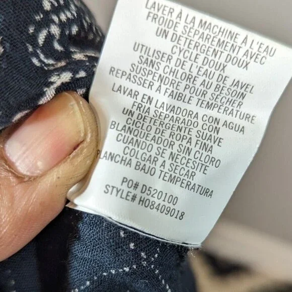 O'Neill Navy Print Casual Johnny Floral Summer Wide Leg Pants Women Size M - Picture 7 of 7